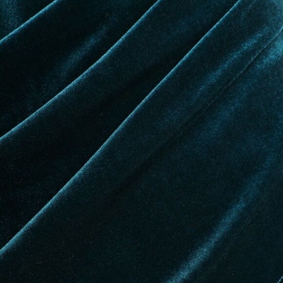 Lulu's Women Teal Velvet Sleeveless Tulip Mini Dress - Picture 4 of 4